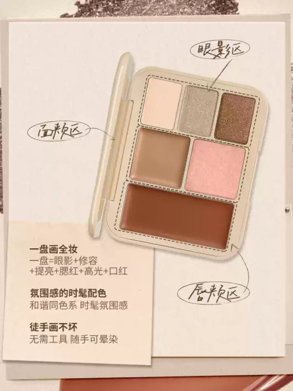 O1CN01FToNer1uTuydFemor_2206385106039.png_q50.jpg_.webp 酵色面部综合多用彩妆盘收缩色腮红高光修容三合一眼影盘妆容盘女